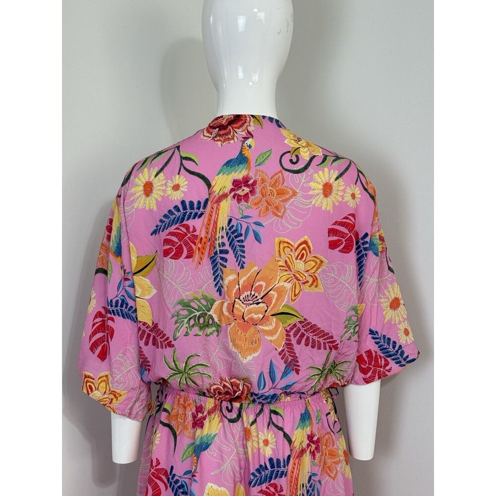 Cupshe Women Tropical Dolman Sleeve Mini Dress Coverup Beach Resort Rayon L NWT - Picture 9 of 16